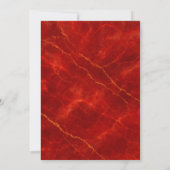 Elegant Red Marble 90. Geburtstag Einladung (Rückseite)