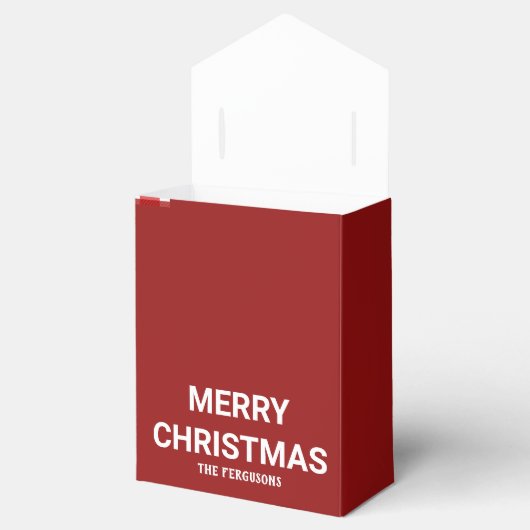 Elegant Red Merry Christmas Gvor Box Geschenkschachtel (Geöffnet)