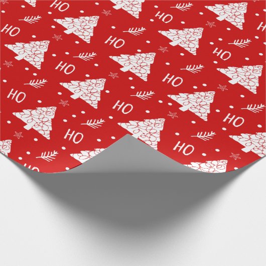 Elegant Red Merry Christmas Happy Holidays Script Geschenkpapier (Ecke)