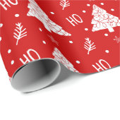 Elegant Red Merry Christmas Happy Holidays Script Geschenkpapier (Rolleneckpunkt)