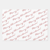 Elegant Red Merry Christmas Happy Holidays Script Geschenkpapier Set (Vorderseite)