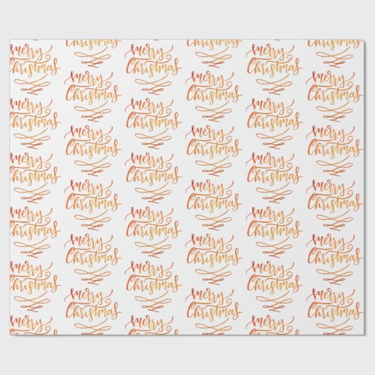 Elegant Red Merry Christmas Script Calligraphy Geschenkpapier (Flach)