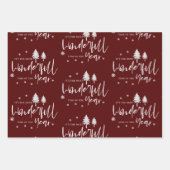 Elegant Red Merry Weihnachtsgeschenk Geschenkpapier Set (Vorderseite 3)