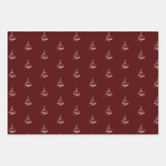 Elegant Red Merry Weihnachtsgeschenk Geschenkpapier Set (Vorderseite 2)