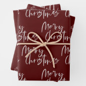 Elegant Red Merry Weihnachtsgeschenk Geschenkpapier Set (Beispiel)