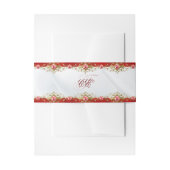 Elegant Red Metallic Monogram Script Wedding Einladungsbanderole (Vorderseite Beispiel)