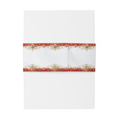 Elegant Red Metallic Monogram Script Wedding Einladungsbanderole (Rückseitenbeispiel)