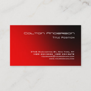 Elegant Red Modern Impressive Trendy Visitenkarte