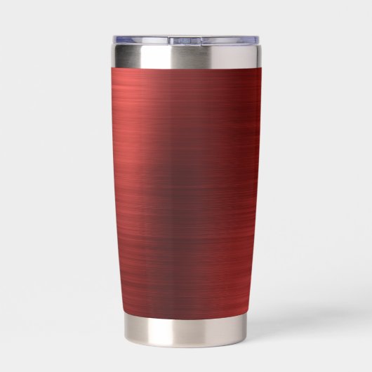 Elegant Red Monogram Thermobecher (Rückseite)