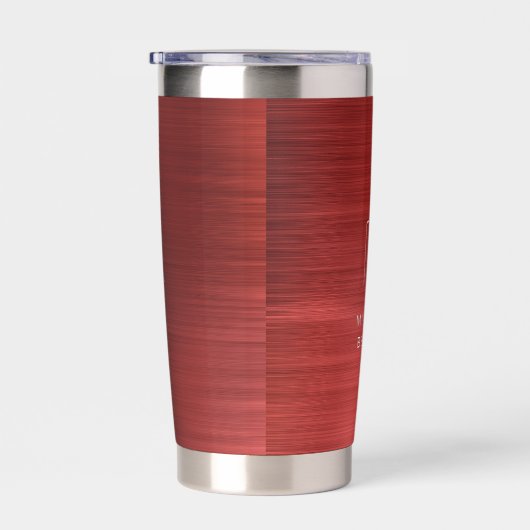 Elegant Red Monogram Thermobecher (Rechts)