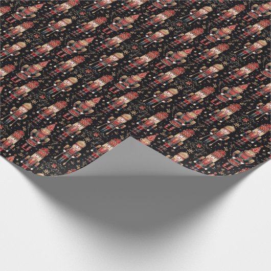 Elegant Red Nutcracker Wonderland Geschenkpapier (Ecke)