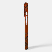 ELEGANT RED ORANGE BLACK DAMASK MONOGRAMM Case-Mate iPhone HÜLLE (Rückseite / Links)