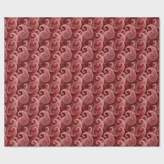 Elegant Red Paisley Pattern Geschenkpapier (Flach)