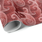 Elegant Red Paisley Pattern Geschenkpapier (Rolleneckpunkt)