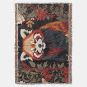 Elegant Red Panda William Morris Inspiriert Decke (Vorderseite Vertikal)