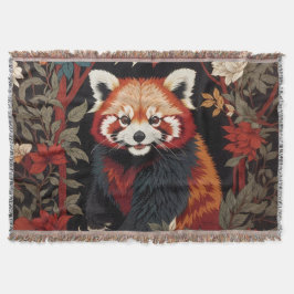 Elegant Red Panda William Morris Inspiriert Decke