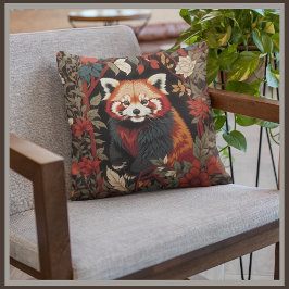 Elegant Red Panda William Morris Inspiriert Kissen
