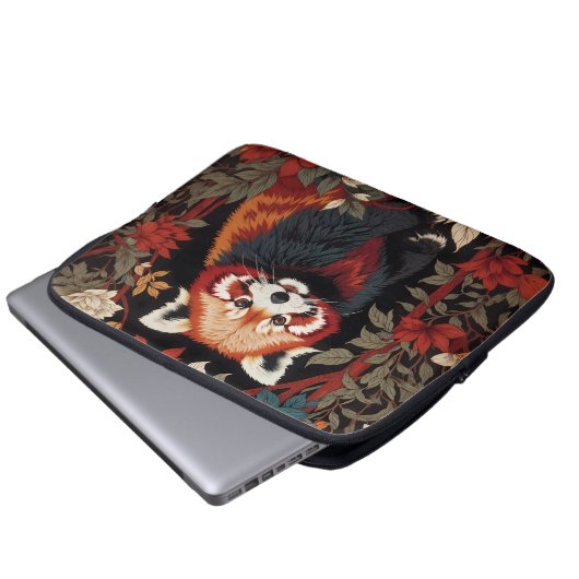 Elegant Red Panda William Morris Inspiriert Laptopschutzhülle (Vorne Knopf)