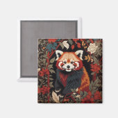 Elegant Red Panda William Morris Inspiriert Magnet (Vorderseite/Rückseite)