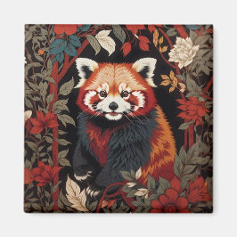 Elegant Red Panda William Morris Inspiriert Magnet