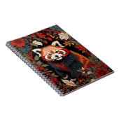 Elegant Red Panda William Morris Inspiriert Notizblock (Rechte Seite)