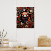 Elegant Red Panda William Morris Inspiriert Poster (Küche)