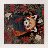Elegant Red Panda William Morris Inspiriert Puzzle (Horizontal)