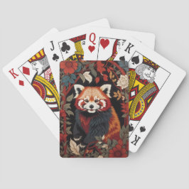 Elegant Red Panda William Morris Inspiriert Spielkarten