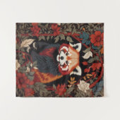 Elegant Red Panda William Morris Inspiriert Wandteppich (Vorderseite (Horizontal))