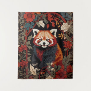 Elegant Red Panda William Morris Inspiriert Wandteppich