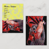 ELEGANT RED PEACOCK JEWEL IN YELLOSEN WIRBEL VISITENKARTE (Vorne/Hinten)