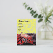 ELEGANT RED PEACOCK JEWEL IN YELLOSEN WIRBEL VISITENKARTE (Stehend Vorderseite)