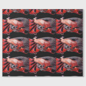 ELEGANT RED PEACOCK MIT GEM STONEN GESCHENKPAPIER (Flach)