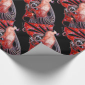 ELEGANT RED PEACOCK MIT GEM STONEN GESCHENKPAPIER (Ecke)