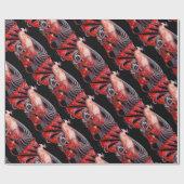 ELEGANT RED PEACOCK MIT GEM STONEN GESCHENKPAPIER (Flach)