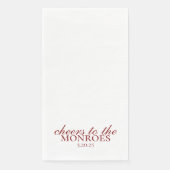 Elegant Red Personalisiert Wedding Guest Handtüche Serviette (Vorderseite)