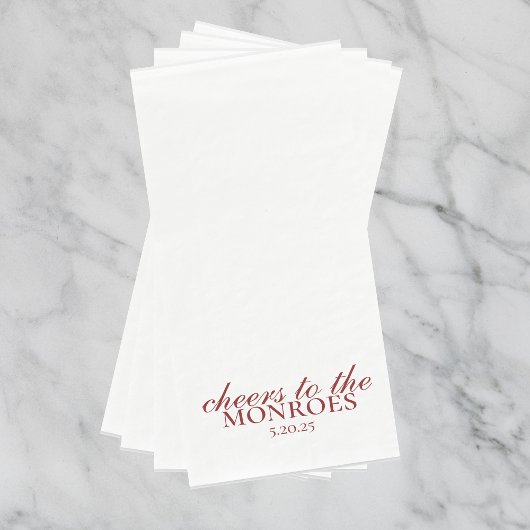 Elegant Red Personalisiert Wedding Guest Handtüche Serviette