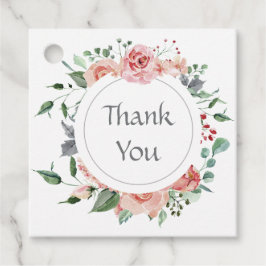 Elegant Red Pink Rose Wedding Vielen Dank Geschenkanhänger