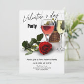 Elegant Red & Pink Valentine Party Einladung (Stehend Vorderseite)