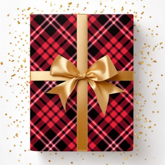 Elegant Red Plaid Pattern Geschenkpapier