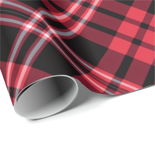 Elegant Red Plaid Pattern Geschenkpapier (Rolleneckpunkt)
