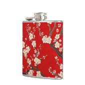 Elegant Red Plum Blossom Flachmann (Links)