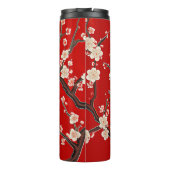 Elegant Red Plum Blossom Thermosbecher (Rückseite)