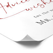 Elegant Red Poinsettia Advice & Wishings Wedding Poster (Ecke)