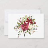 Elegant Red Poinsettia Christmas RSVP (Rückseite)