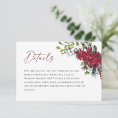 Elegant Red Poinsettia Details zur Weihnachtszeit Begleitkarte (Stehend Vorderseite)