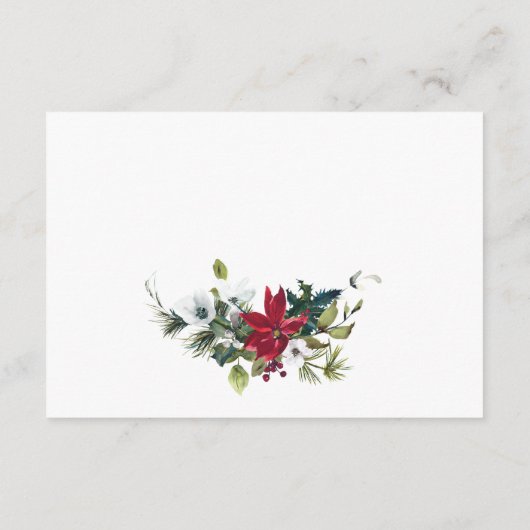Elegant Red Poinsettia Details zur Weihnachtszeit Begleitkarte (Rückseite)