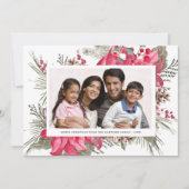 Elegant Red Poinsettia Foto Weihnachten (Vorderseite)