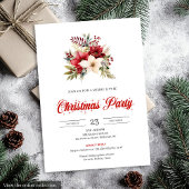 Elegant Red Poinsettia Script Font Christmas Einladung