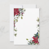 Elegant Red Poinsettia Wasserfarbene Pine Fir Wedd RSVP Karte (Rückseite)